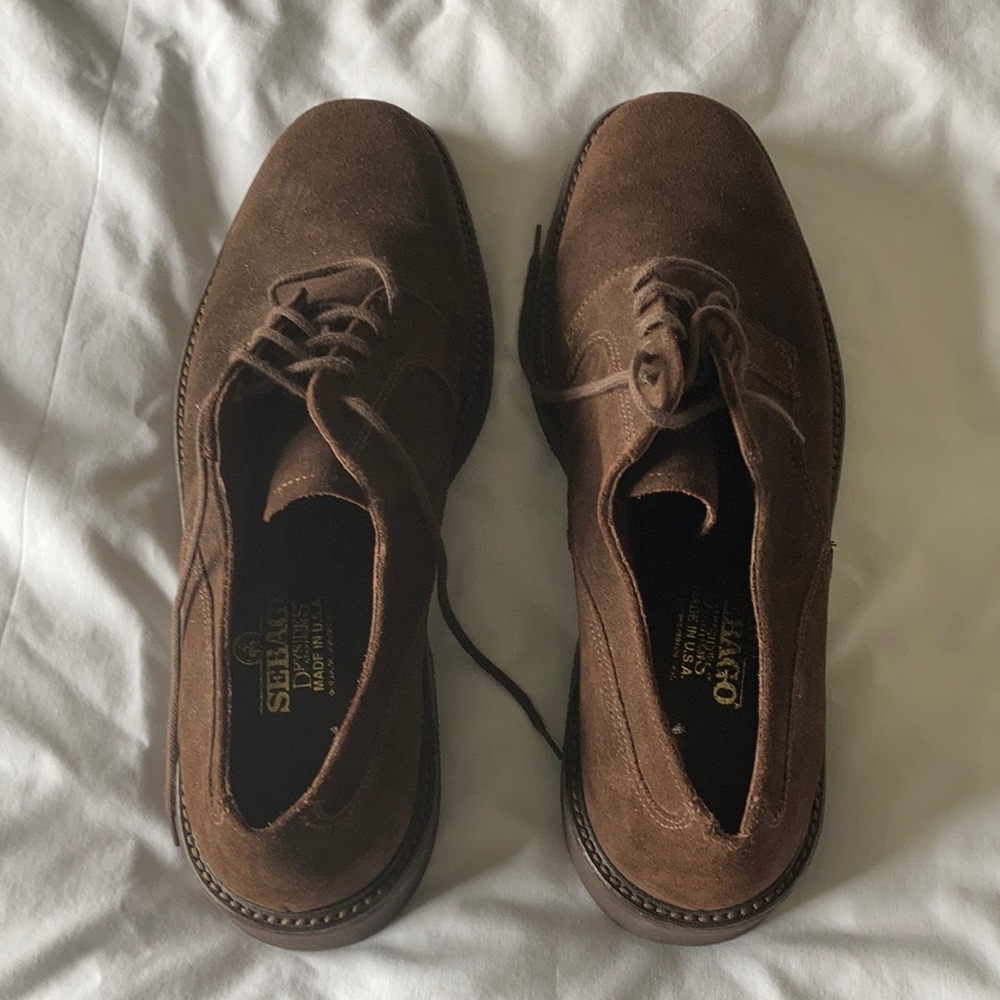 Senator suede brown oxfords. Size 14. Never worn.
